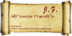 Járovics Flavián névjegykártya